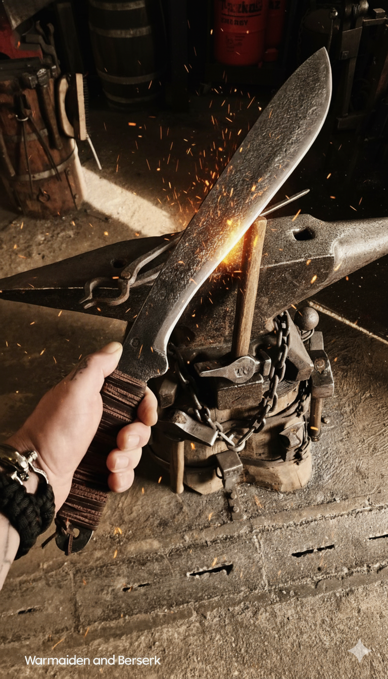 Handgeschmiedetes Mehrzweckmesser mit Punisher Skull Ätzung und aufwendiger Lederscheide
