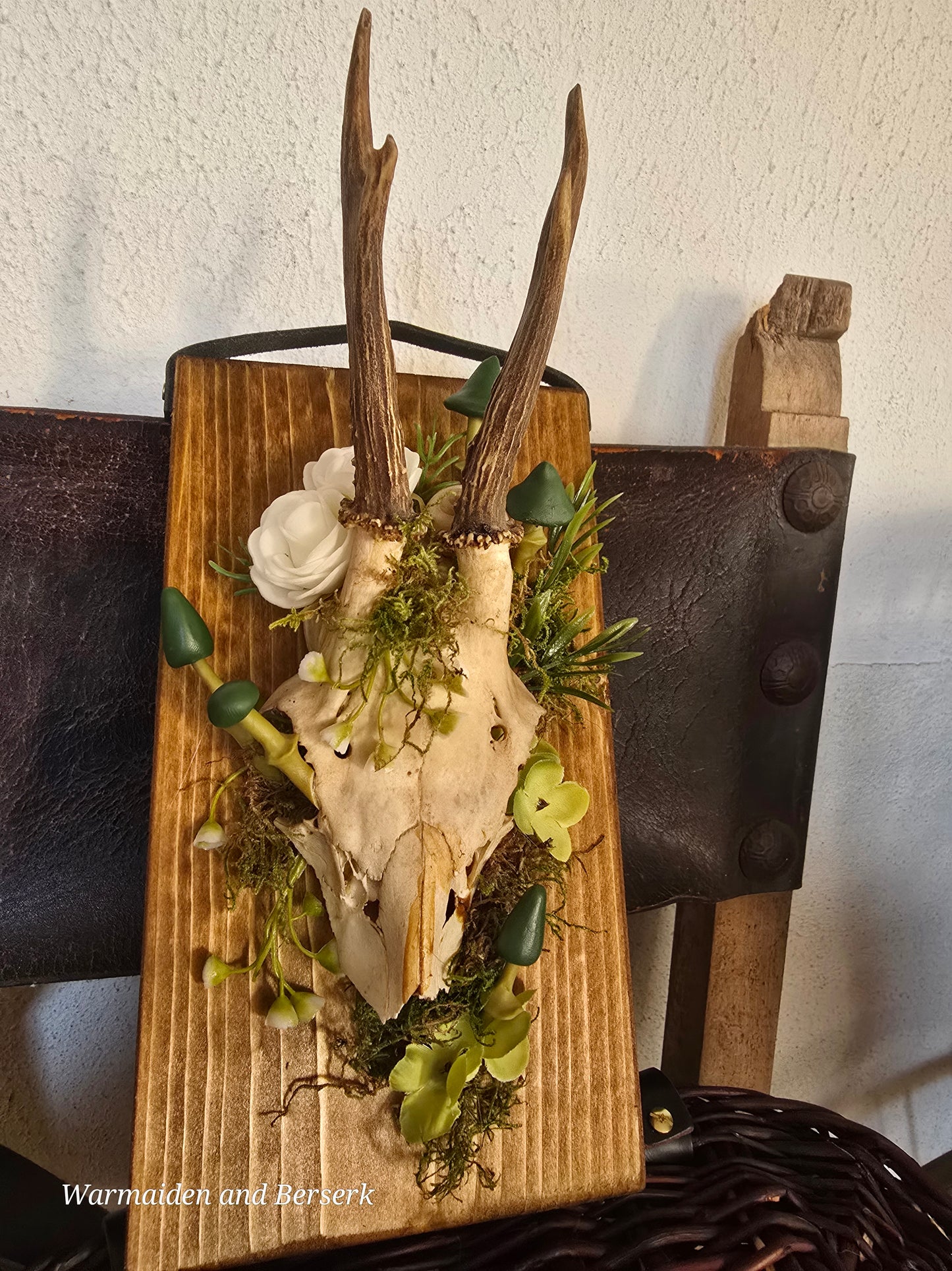 Fantasy wall decoration made of deer skull