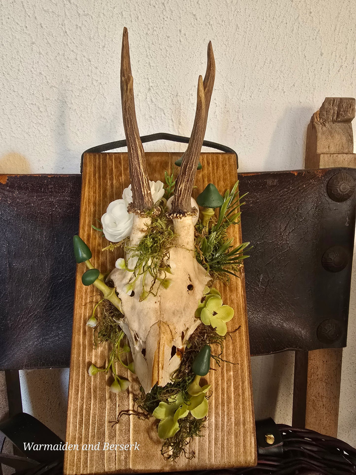 Fantasy wall decoration made of deer skull