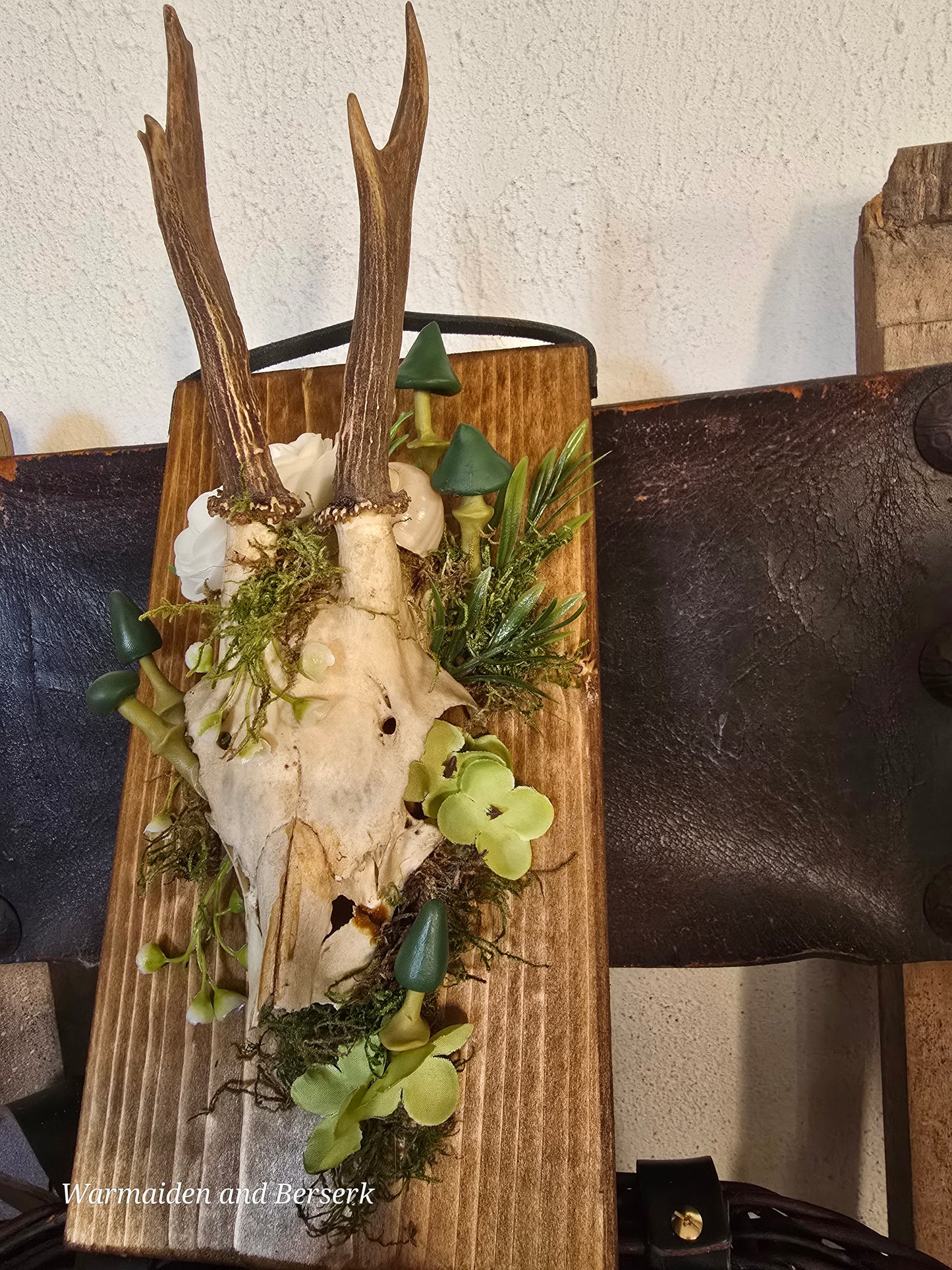 Fantasy wall decoration made of deer skull