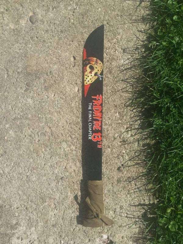Handbemalte Machete aus Federstahl mit Jason Voorhees