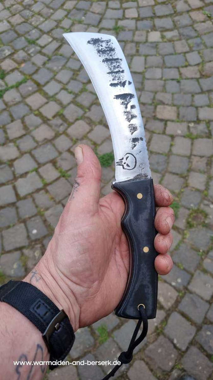 Handgeschmiedetes Mehrzweckmesser mit Punisher Skull Ätzung und aufwen