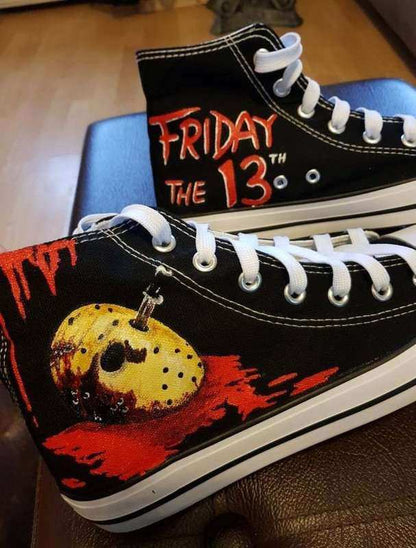 Handbemalte Chucks mit Jason Voorhees Motiv