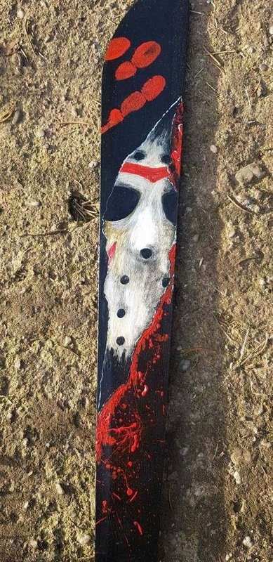 Handbemalte Machete mit Jason Voorhees Motiv