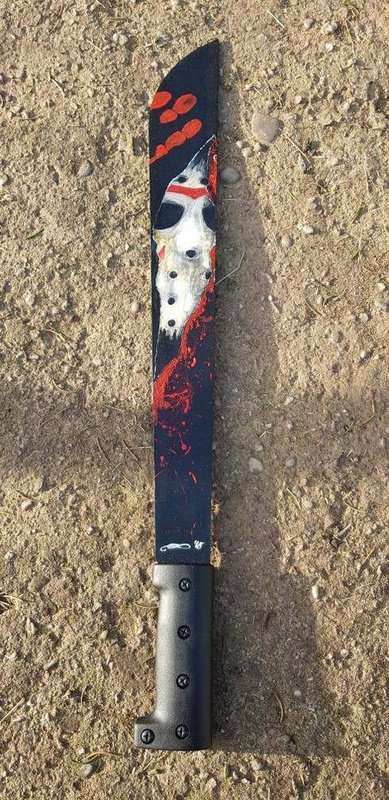 Handbemalte Machete mit Jason Voorhees Motiv