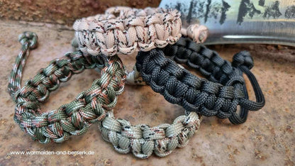 Einfaches Paracord Armband 'Mad Max' in 4 unterschiedlichen Fabgebunge