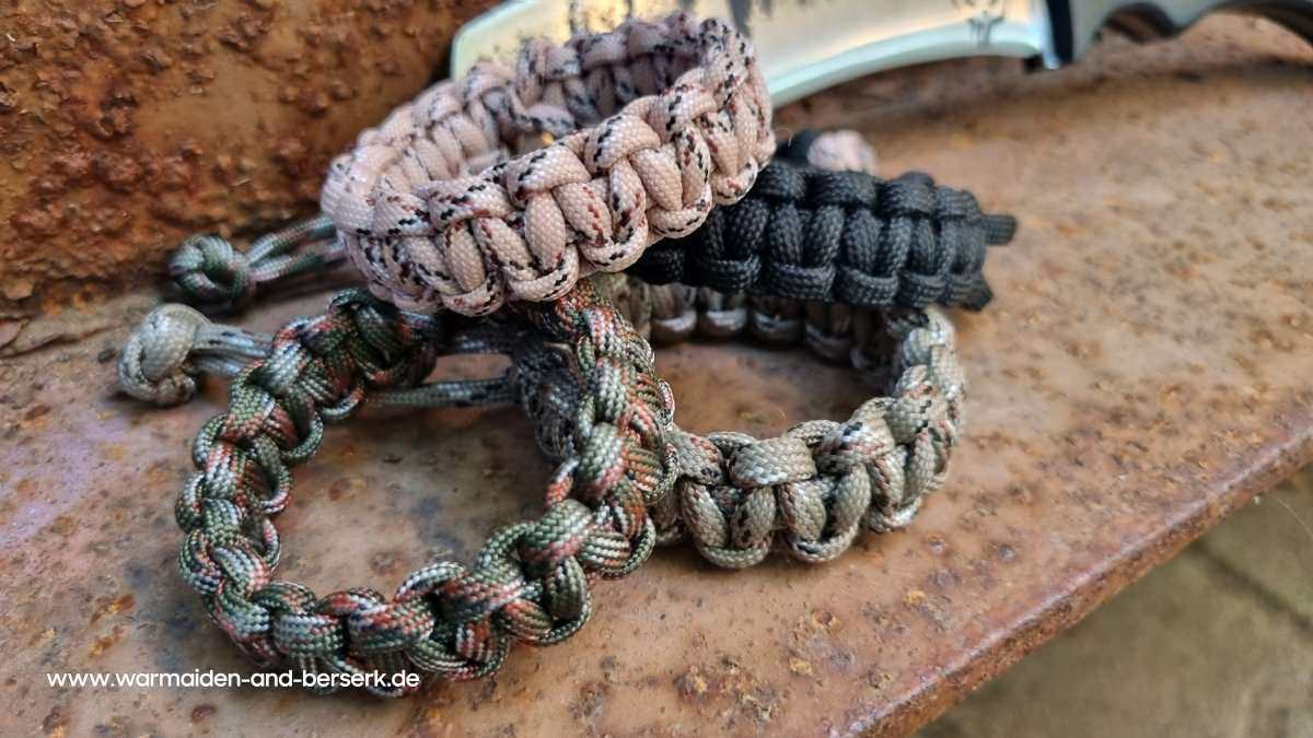 Einfaches Paracord Armband 'Mad Max' in 4 unterschiedlichen Fabgebunge