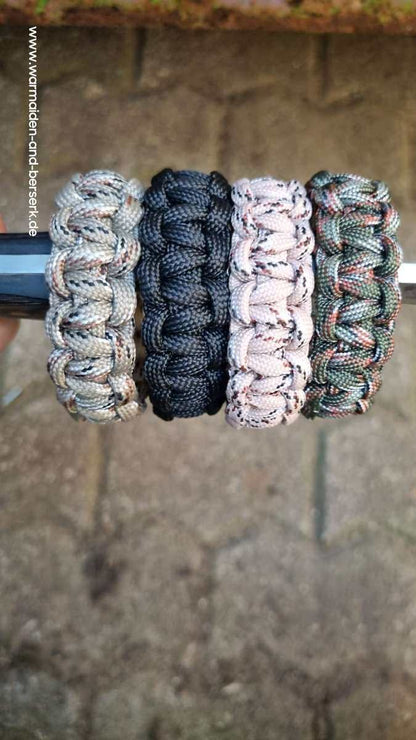 Einfaches Paracord Armband 'Mad Max' in 4 unterschiedlichen Fabgebunge