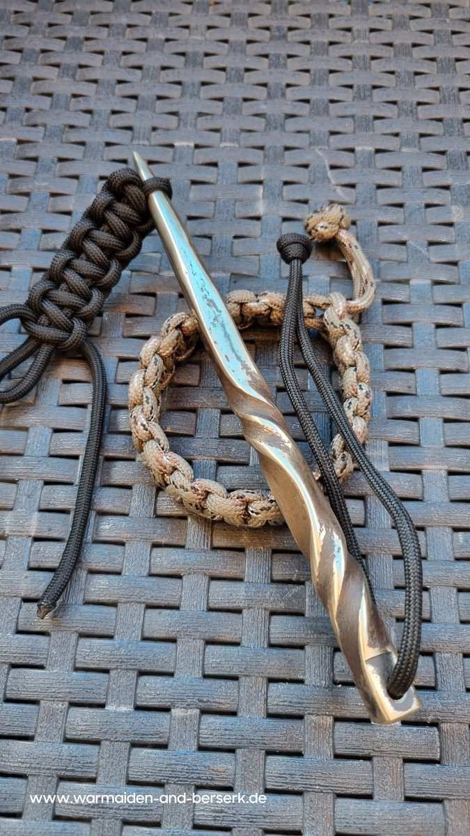 Handgeschmiedeter Paracord Marlin Spike aus Schmiedebronze