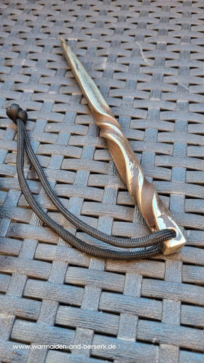 Handgeschmiedeter Paracord Marlin Spike aus Schmiedebronze