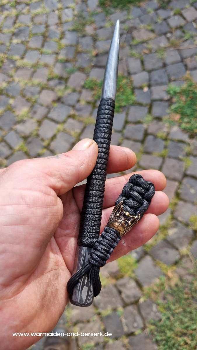 Handgeschmiedeter Paracord Marlin Spike aus Damaszener Stahl, mit Grif