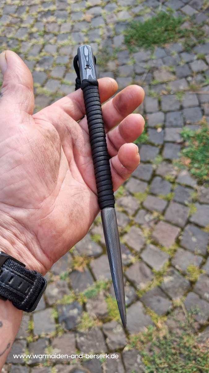 Handgeschmiedeter Paracord Marlin Spike aus Damaszener Stahl, mit Grif