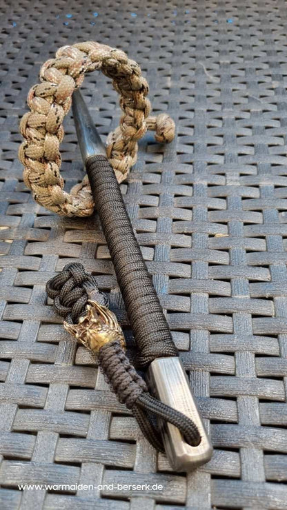 Handgeschmiedeter Paracord Marlin Spike aus Damaszener Stahl, mit Grif