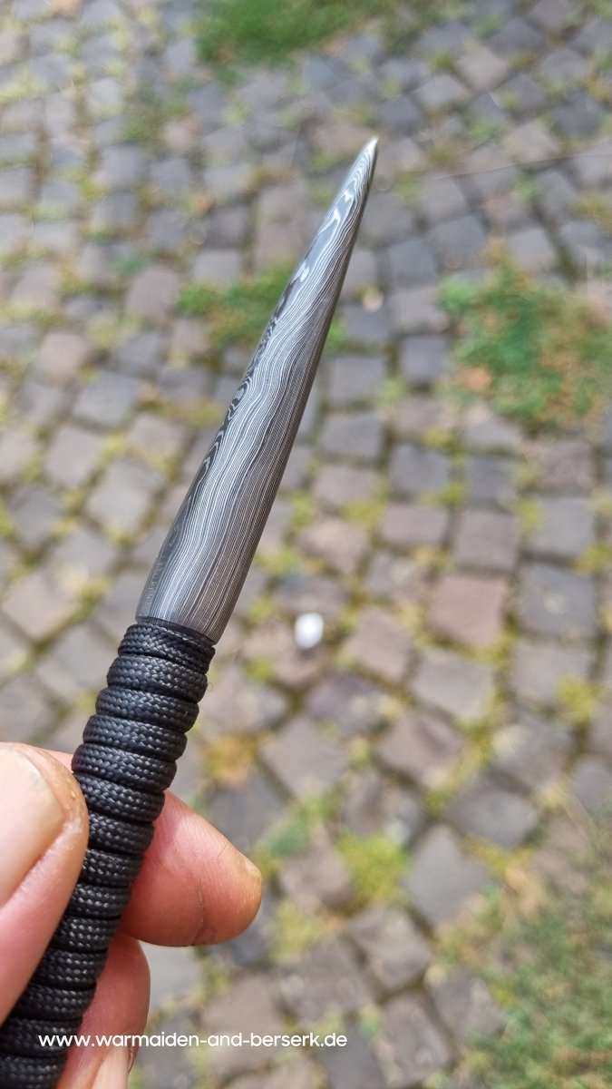 Handgeschmiedeter Paracord Marlin Spike aus Damaszener Stahl, mit Grif