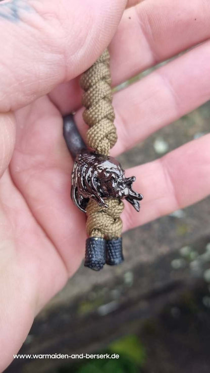 Einfacher Paracord Key Chain mit 'Predator' und 'Alien' Perle