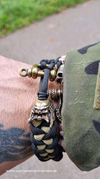 Shark Knot Paracord Armband "Alien vs Predator" mit Predator und Alien