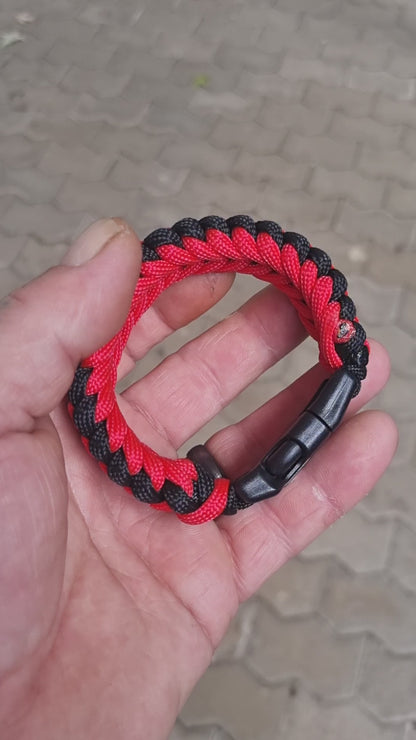 Einfaches Paracord Armband Red Night