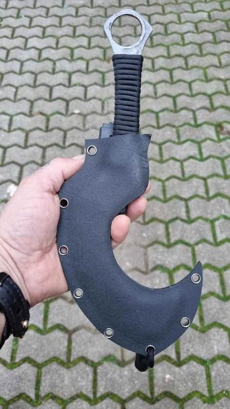 Handgeschmiedetes Mehrzweck Messer in Chepesh Form aus Karbonstahl mit